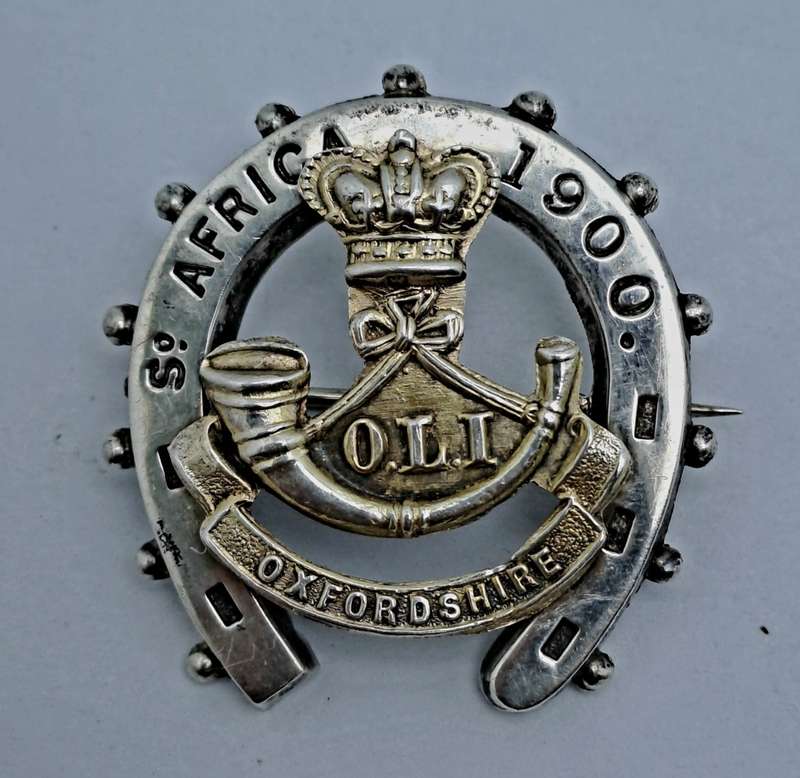 Rare Boer War HallMarked Silver Sweetheart brooch `So Africa 1900. Oxfordshire Light infantry