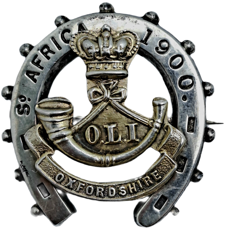 Rare Boer War HallMarked Silver Sweetheart brooch `So Africa 1900. Oxfordshire Light infantry