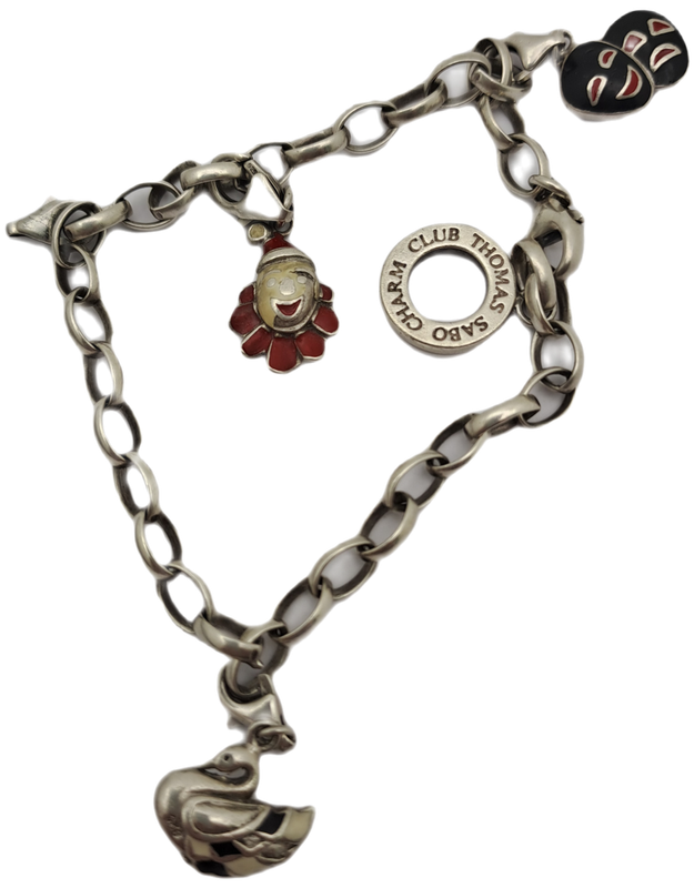 Collectable Vintage Sterling Silver Thomas Sabo Charm Bracelet with 4 charms