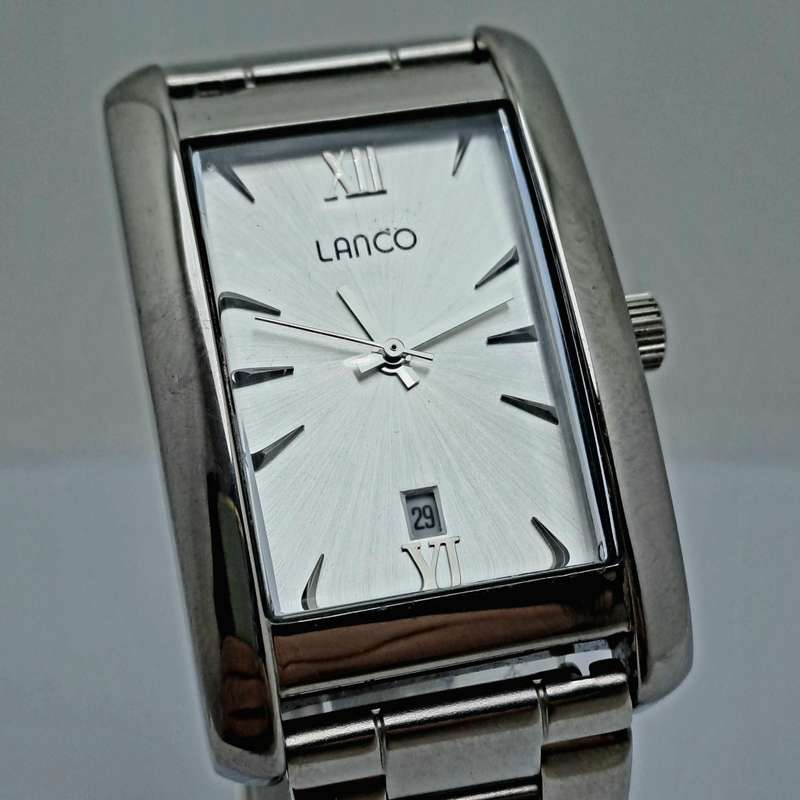 Pre-owned Stainless Steel Universal lanco Quartz-Date- watch -Working -Boxed