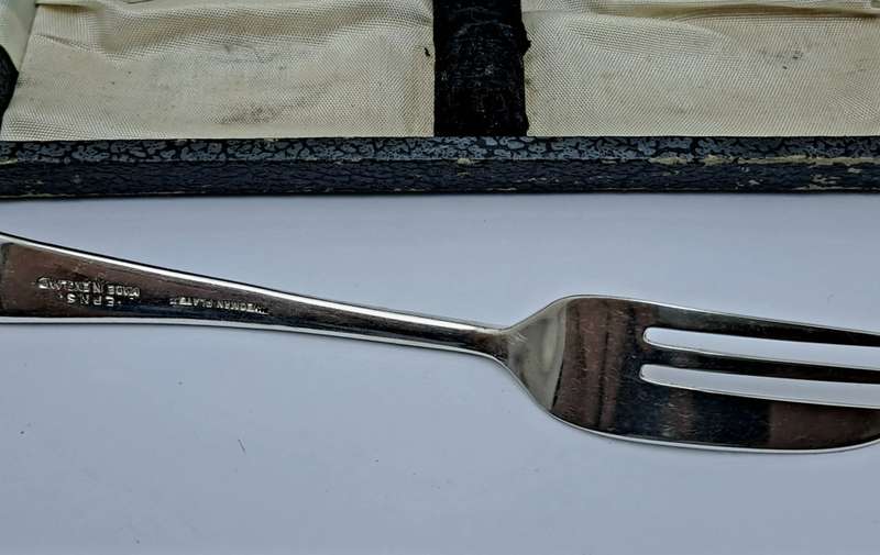 6pc Vintage Yeoman Silver Plate EPNS Cake-Forks-Sheffield England.Boxed