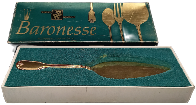 Vintage German Gold Plated Cake Lifter -190mm Boxed
