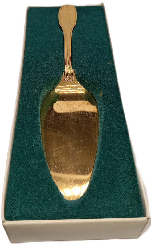 Vintage German Gold Plated Cake Lifter -190mm Boxed