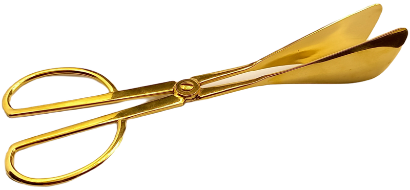 Vintage Food Tongs (Gold / Plated ) 183x55mm Unused - Boxed