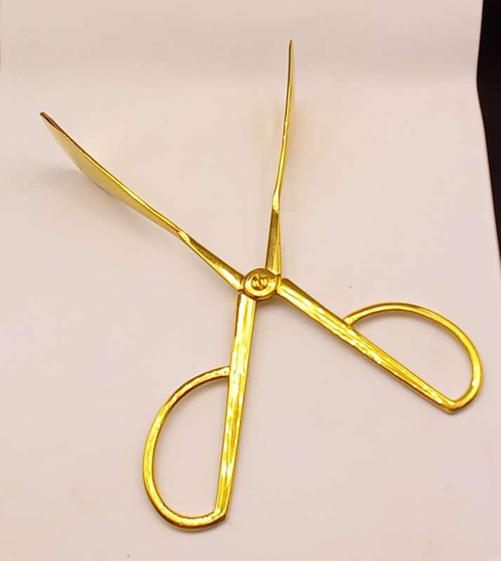 Vintage Food Tongs (Gold / Plated ) 183x55mm Unused - Boxed