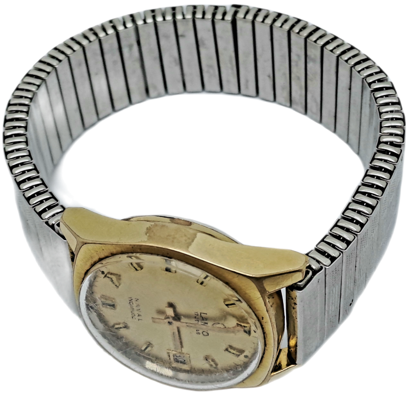 Vintage Swiss Made Lanco 7553 Naval Incabloc Mens Watch -Working -17 Jewels