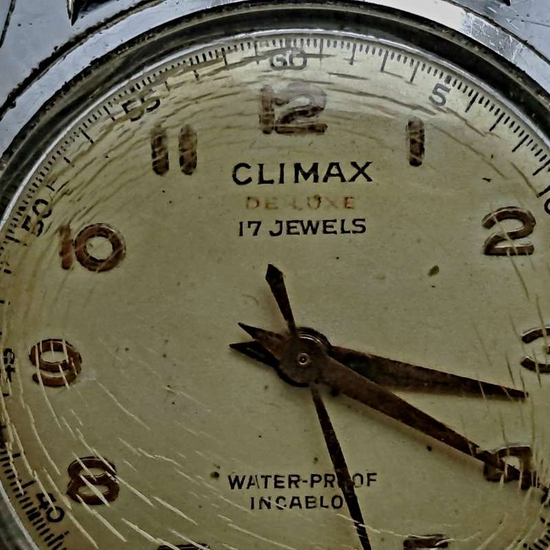 Vintage Swiss Made Climax de Luxe Incabloc Mens Watch -Working -17 Jewels