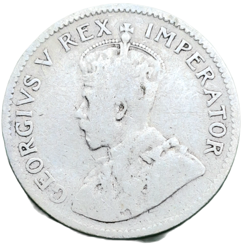 1932 South Africa Silver (.800) 3 Pence  - George V 3D Circulated