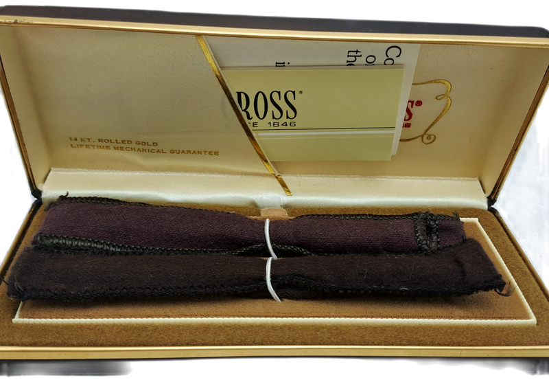 Vintage Cross 1/20 14kt Rolled Gold Pen and Pencil set -In Case - Barclays Branded