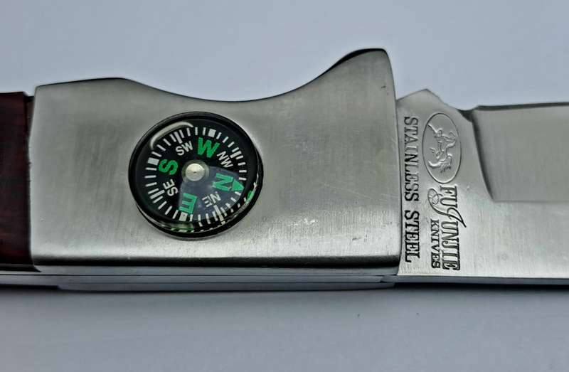 Pre-Owned Columbia Fujunjie USA Folding Knife with Canvas Sheath