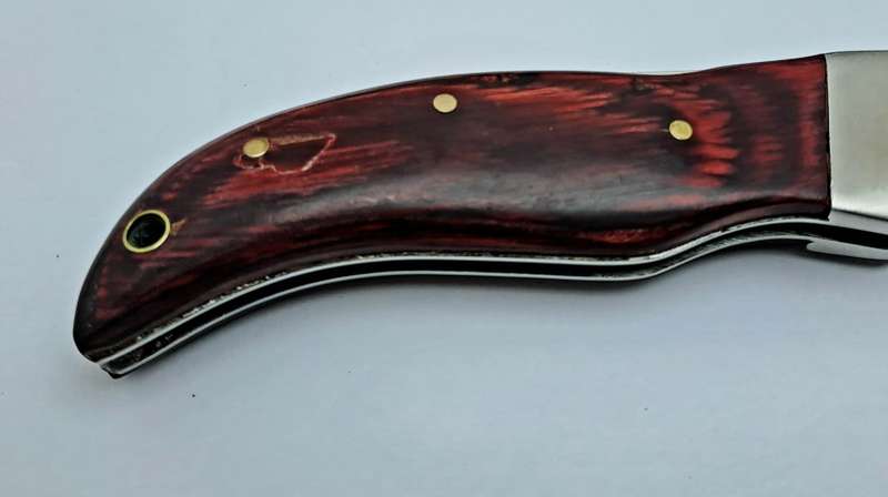 Pre-Owned Columbia Fujunjie USA Folding Knife with Canvas Sheath