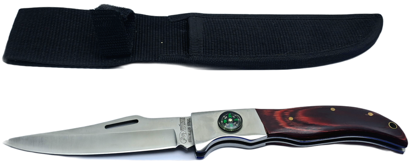 Pre-Owned Columbia Fujunjie USA Folding Knife with Canvas Sheath