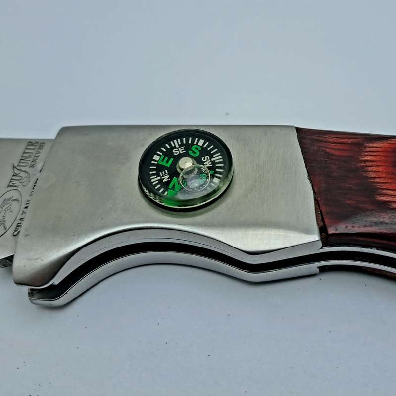 Pre-Owned Columbia Fujunjie USA Folding Knife with Canvas Sheath