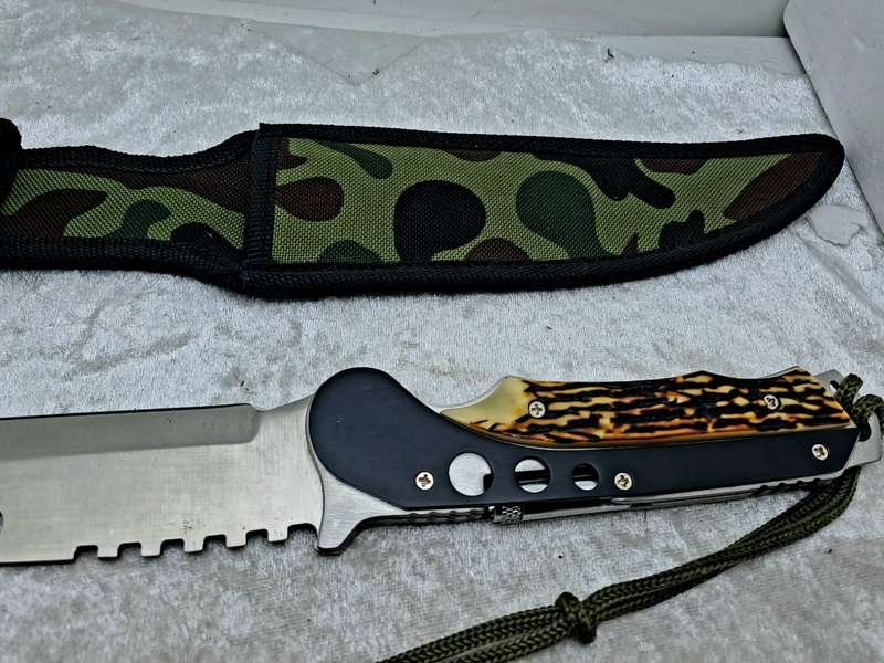 Pre-Owned USA Saber Survival Knife with Canvas Sheath