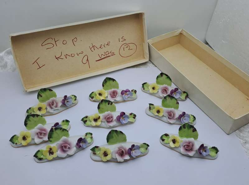 Vintage RoyaL Avon Bone China Hostess Name/Place Card Holders -In Original box