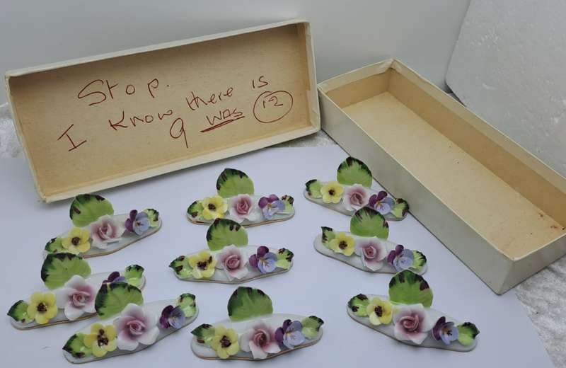 Vintage RoyaL Avon Bone China Hostess Name/Place Card Holders -In Original box