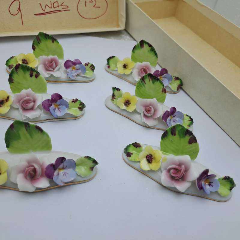 Vintage RoyaL Avon Bone China Hostess Name/Place Card Holders -In Original box
