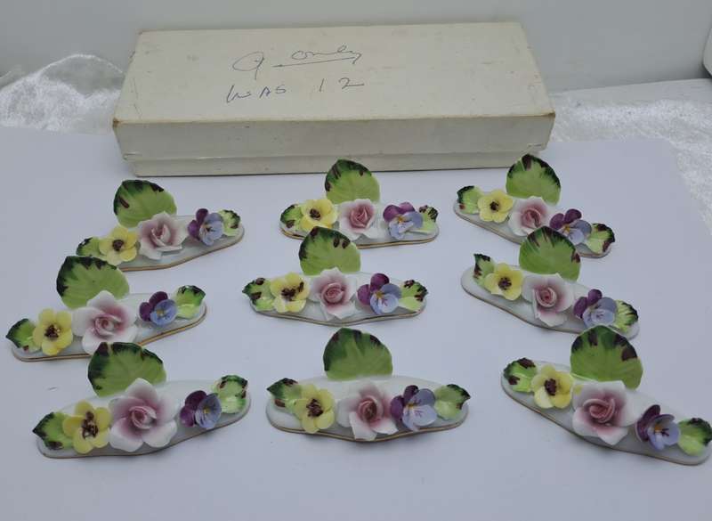 Vintage RoyaL Avon Bone China Hostess Name/Place Card Holders -In Original box