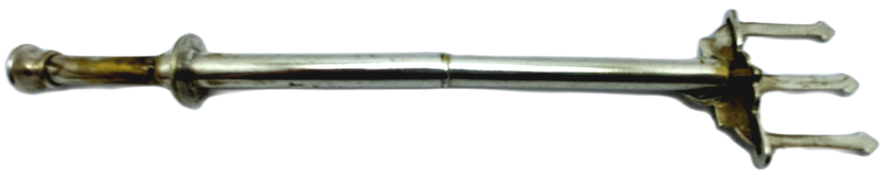 Antique Silver Plate Trident Bread Fork with Plunger Regd. No 570650