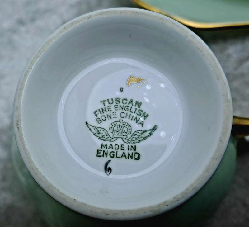 Vintage Royal TUSCAN Mint Green Trio Fine English Bone China Pattern C8984 (2 available)