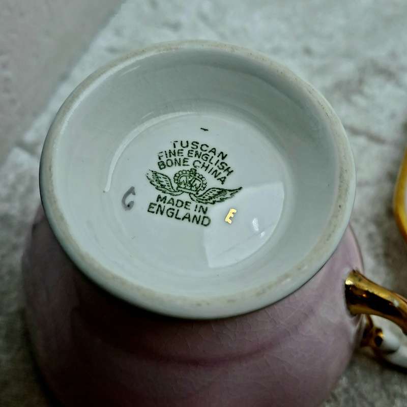 Vintage Royal TUSCAN Pastel Pink Trio Fine English Bone China Pattern C9013