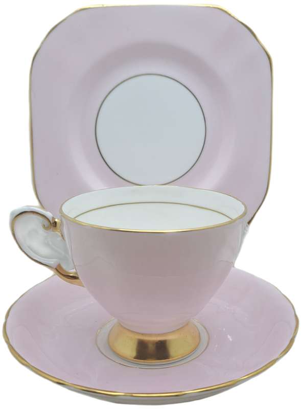 Vintage Royal TUSCAN Pastel Pink Trio Fine English Bone China Pattern C9013