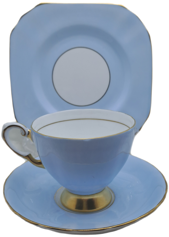 Vintage Royal TUSCAN Pale Blue Trio Fine English Bone China Pattern C9012