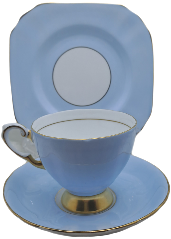 Vintage Royal TUSCAN Pale Blue Trio Fine English Bone China Pattern C9012