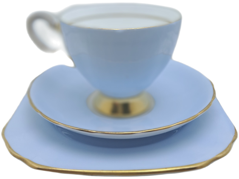 Vintage Royal TUSCAN Pale Blue Trio Fine English Bone China Pattern C9012