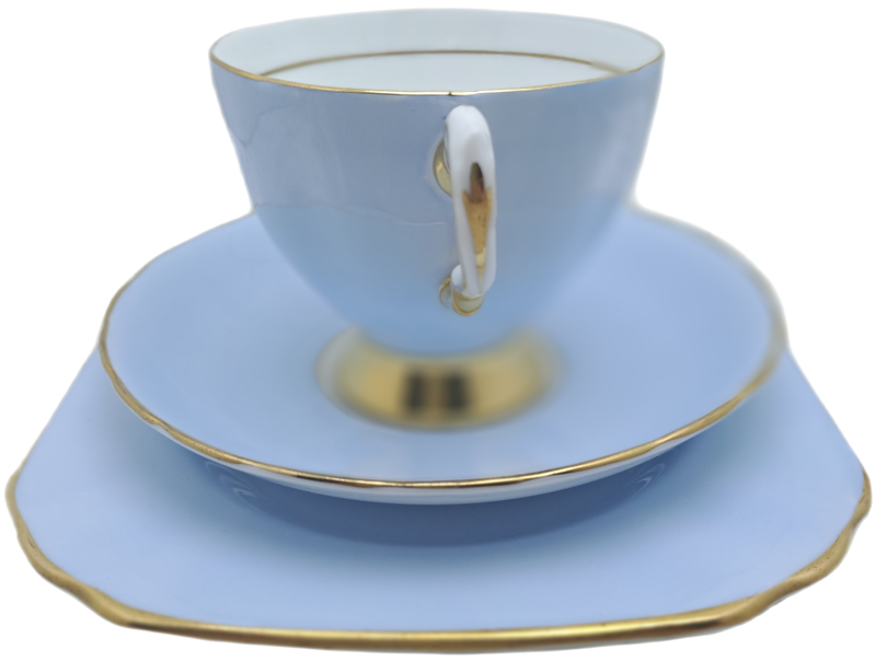 Vintage Royal TUSCAN Pale Blue Trio Fine English Bone China Pattern C9012