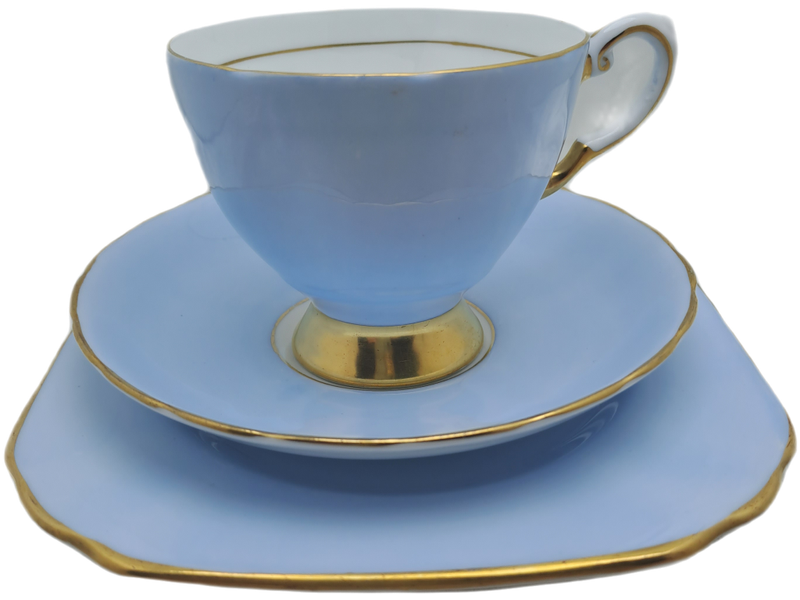 Vintage Royal TUSCAN Pale Blue Trio Fine English Bone China Pattern C9012