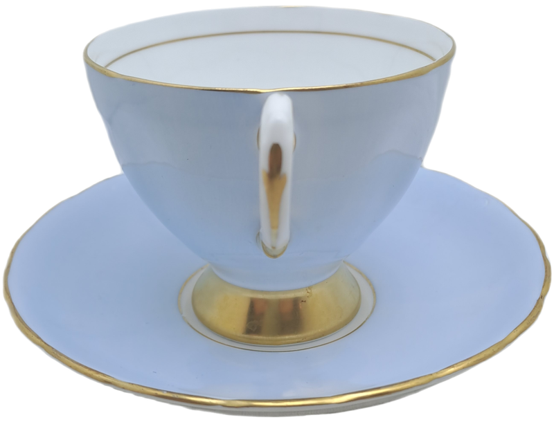 Vintage Royal TUSCAN Pale Blue Duo Fine English Bone China Pattern C9012