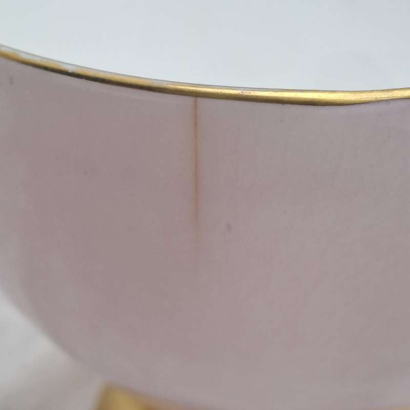Vintage Royal TUSCAN Pastel Pink Trio Fine English Bone China Pattern C9013 (Cup hairline Crack)