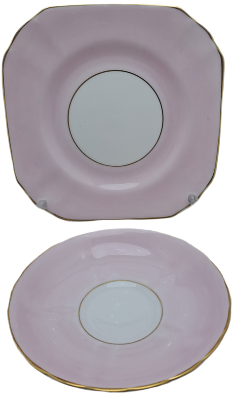 Vintage Royal TUSCAN Pastel Pink Trio Fine English Bone China Pattern C9013 (Cup hairline Crack)