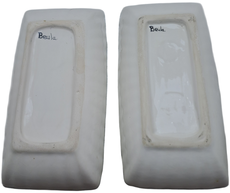 2 Ceramic Asparagus serving Dishes -Hand Painted