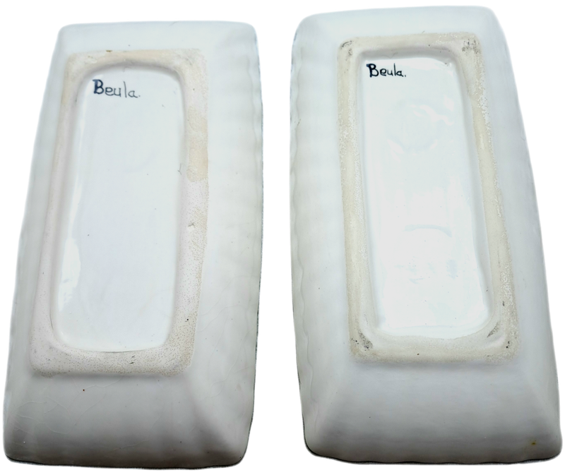 2 Ceramic Asparagus serving Dishes -Hand Painted