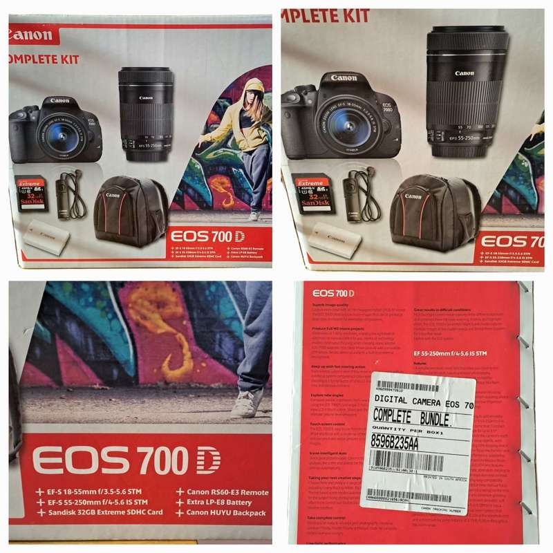 Pre-Owned Canon EOS 700D COMPLETE Camera Kit in original Packaging With 2 Lenses