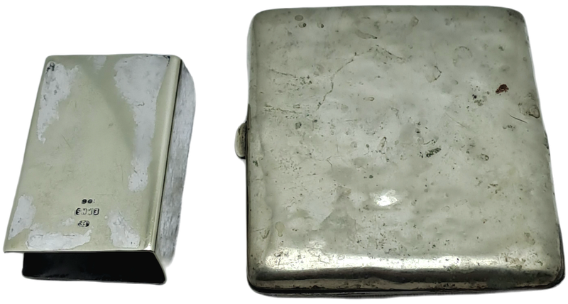 Vintage E.P.N.S R.M.M.V Winchester Castle 1930 Ship Matchbox Holder and a Alpaka Cigarette case