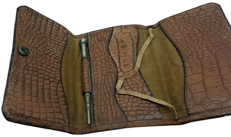Vintage Ametco Swiss Lighter and Crocidile skin Wallet with pencil
