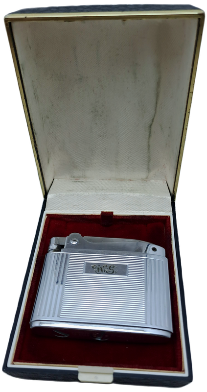 Vintage Cigarette Case with WW2 SAAF Badge and a Ronson Adonis Lighter