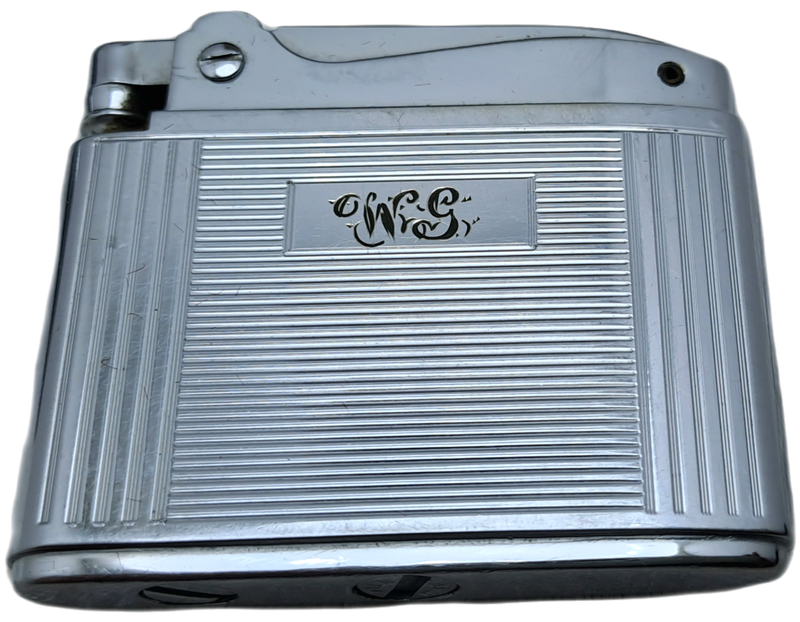 Vintage Cigarette Case with WW2 SAAF Badge and a Ronson Adonis Lighter