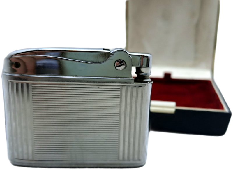 Vintage Cigarette Case with WW2 SAAF Badge and a Ronson Adonis Lighter