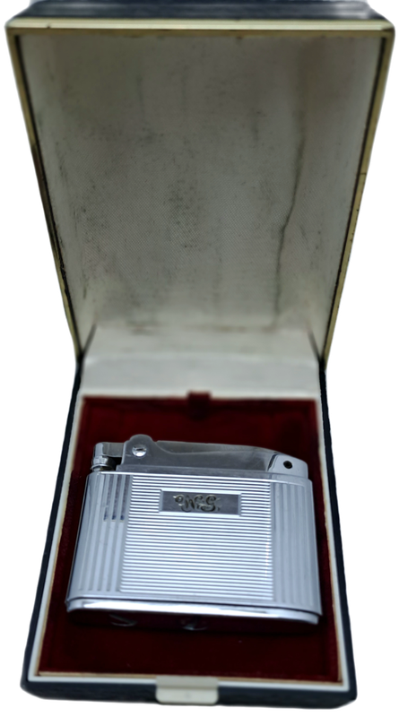 Vintage Cigarette Case with WW2 SAAF Badge and a Ronson Adonis Lighter