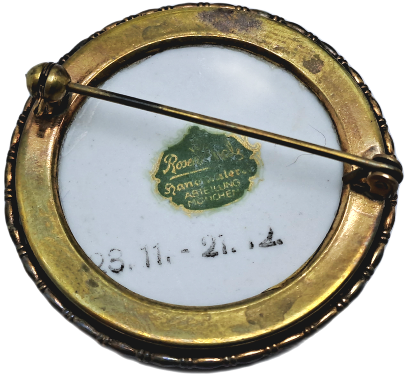 Vintage Rosenthal Commemorative Porcelain-Gold Painted Archer Brooch/Pin