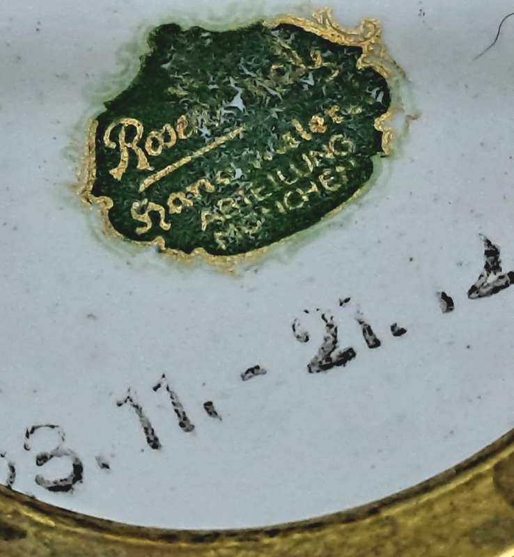 Vintage Rosenthal Commemorative Porcelain-Gold Painted Archer Brooch/Pin