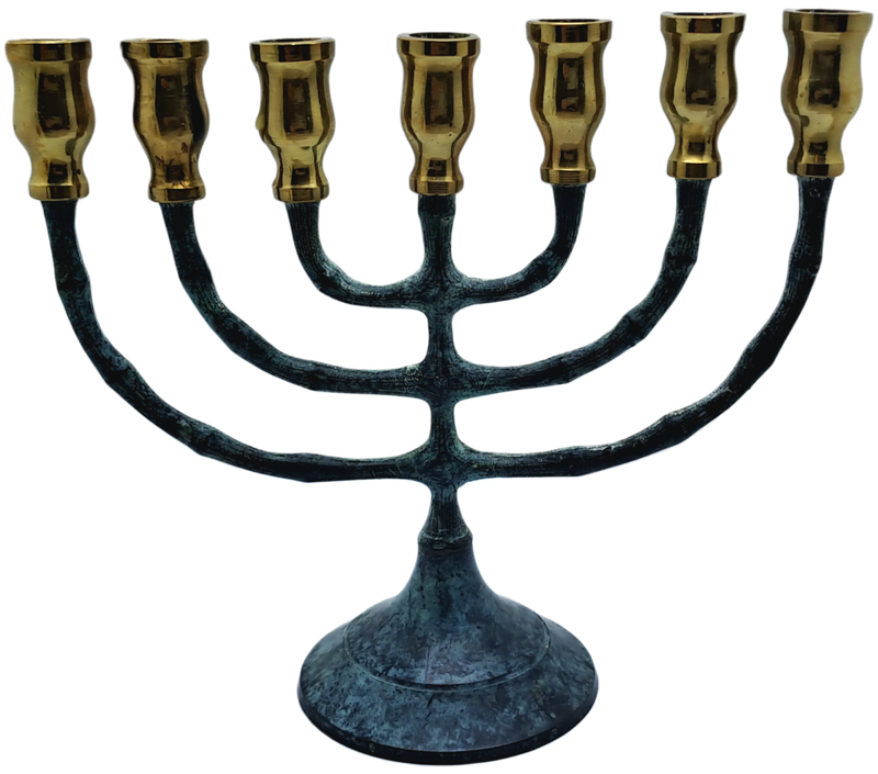 Vintage 7 Branch Menorah -Metal and Brass -14,5cm x 17cm x 6,7cm