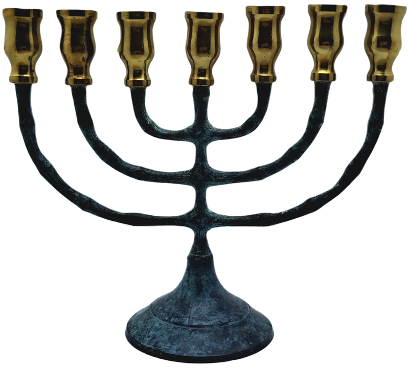 Vintage 7 Branch Menorah -Metal and Brass -14,5cm x 17cm x 6,7cm