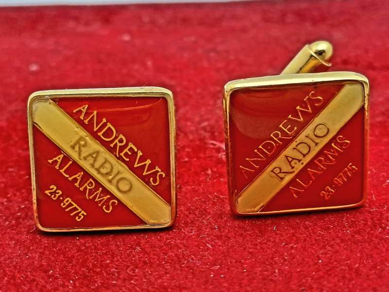 A Pair of Vintage Andrews Radio Alarms - Cufflinks - No Box