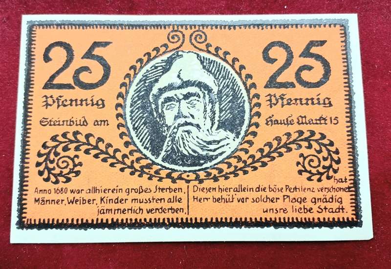 Germany 1921 NotGeld-25 Pfennig 1921-Gutschein der Stadt Mucheln -UNC