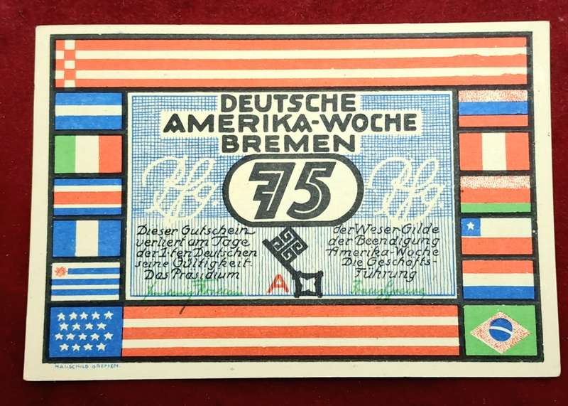 German notgeld 1923-City of Bremen (Federal state of Bremen)-75 Pfennig-UNC